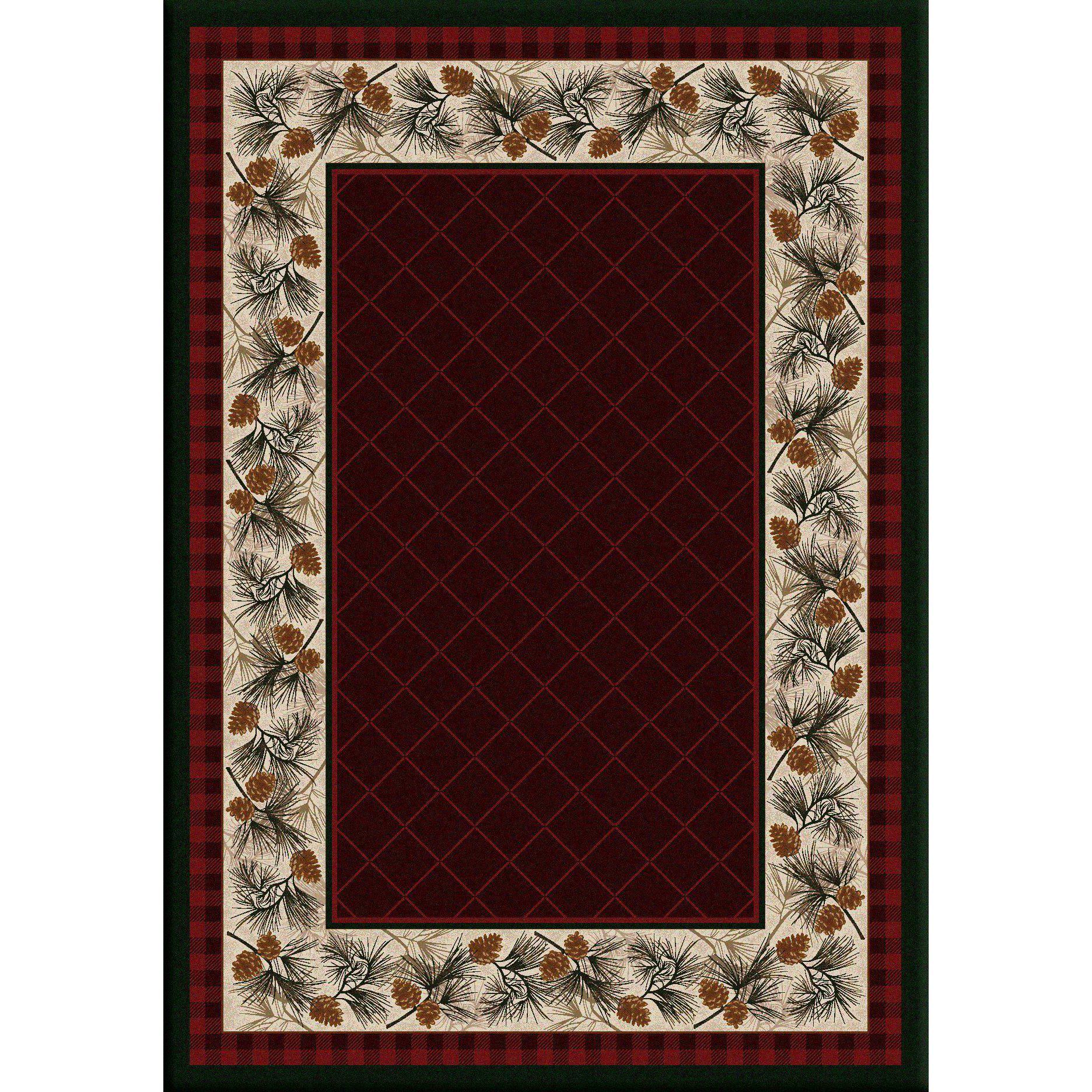 Forever Green - Garnet-CabinRugs Southwestern Rugs Wildlife Rugs Lodge Rugs Aztec RugsSouthwest Rugs