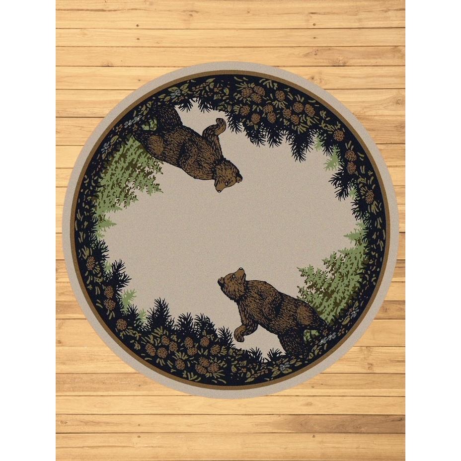Fraternal Bears Rug – Green – pattern detail