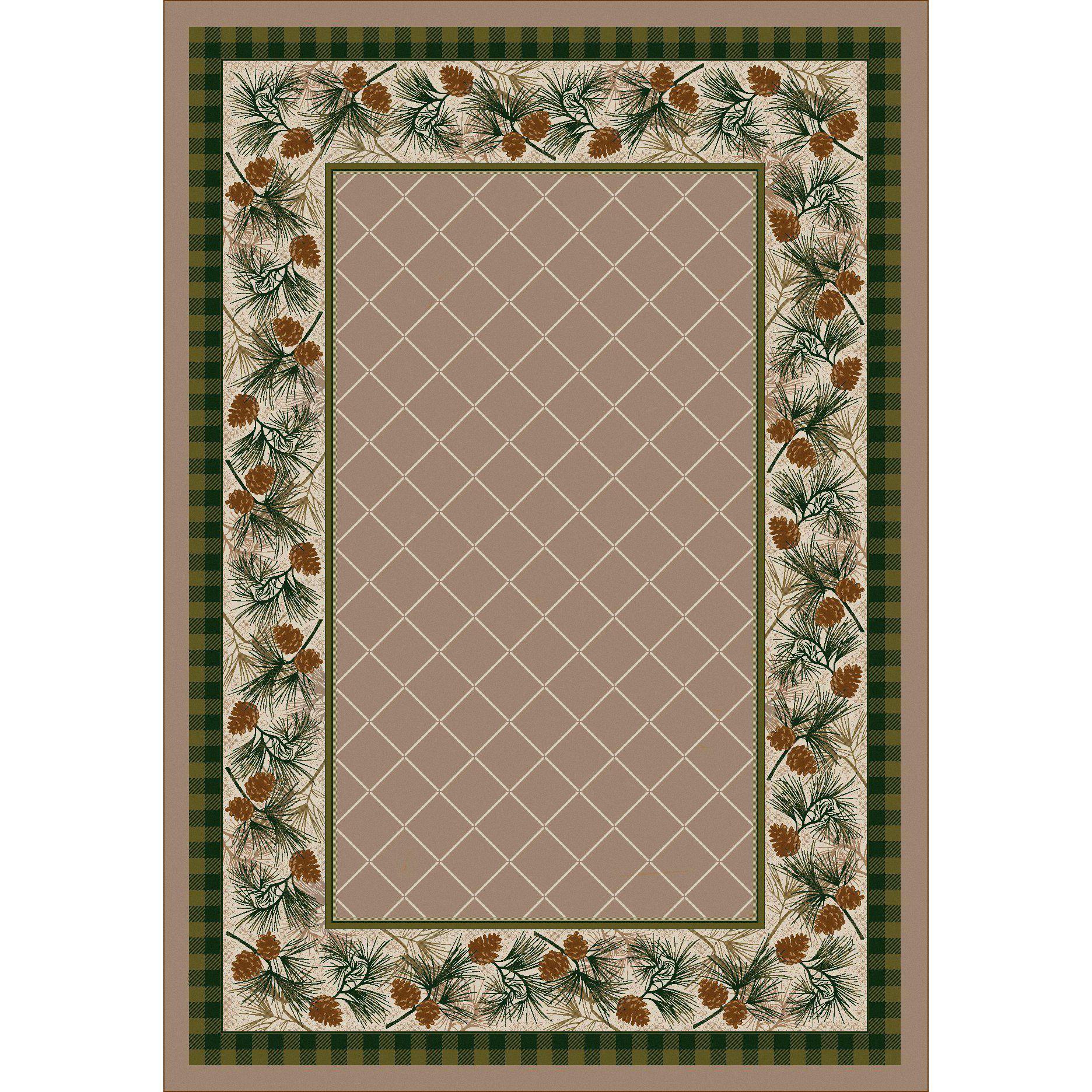 Green Forest - Light Sandstone-CabinRugs Southwestern Rugs Wildlife Rugs Lodge Rugs Aztec RugsSouthwest Rugs