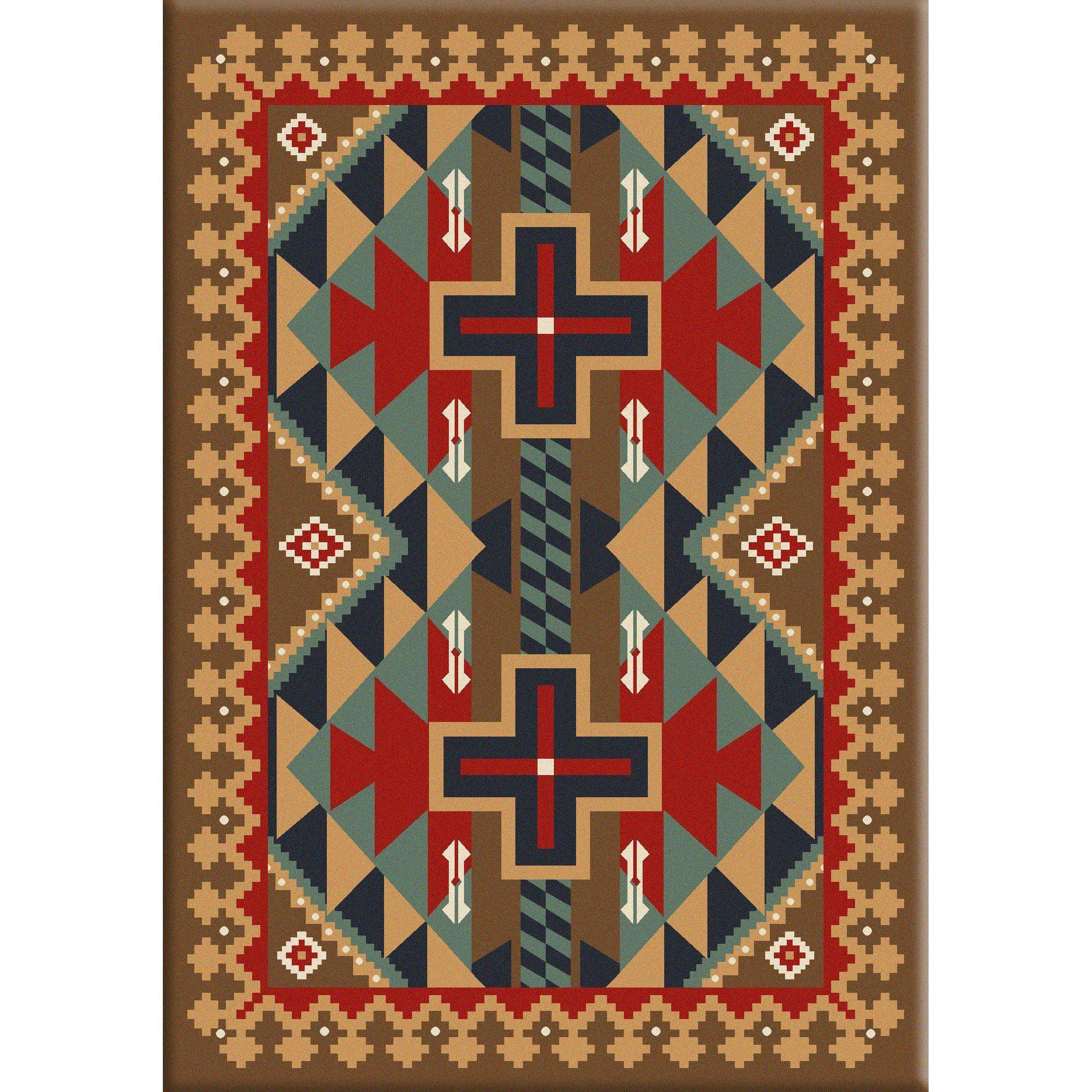 Keep It In The Tribe-CabinRugs Southwestern Rugs Wildlife Rugs Lodge Rugs Aztec RugsSouthwest Rugs
