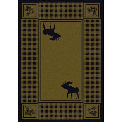 Moose Couple Refuge Rug – Green – lifestyle