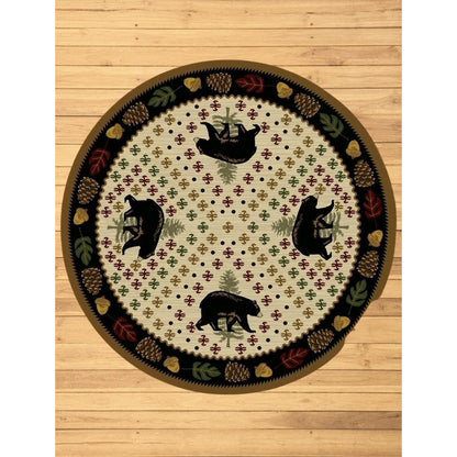 Picnic Bear Rug – Natural – pattern detail