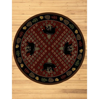 Picnic Bear Rug – Red – pattern detail