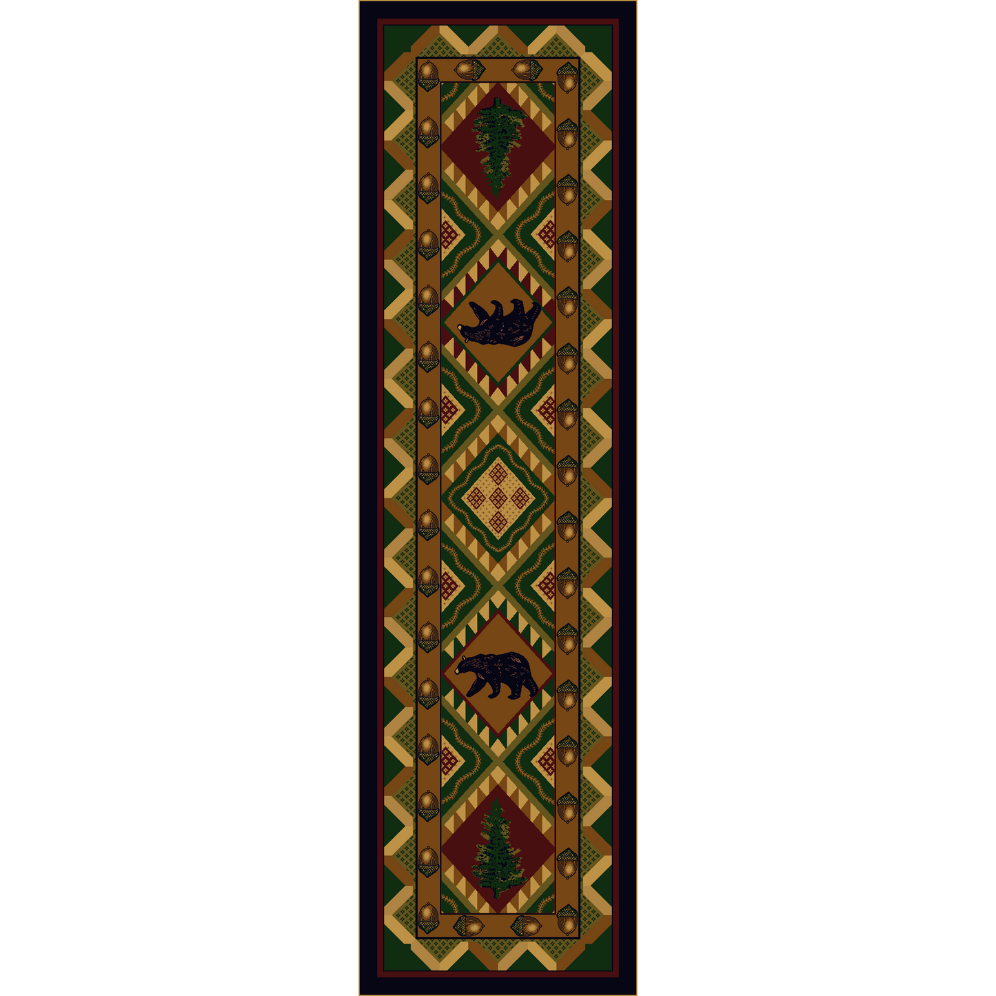 Picnic In The Forest - Woodland-CabinRugs Southwestern Rugs Wildlife Rugs Lodge Rugs Aztec RugsSouthwest Rugs