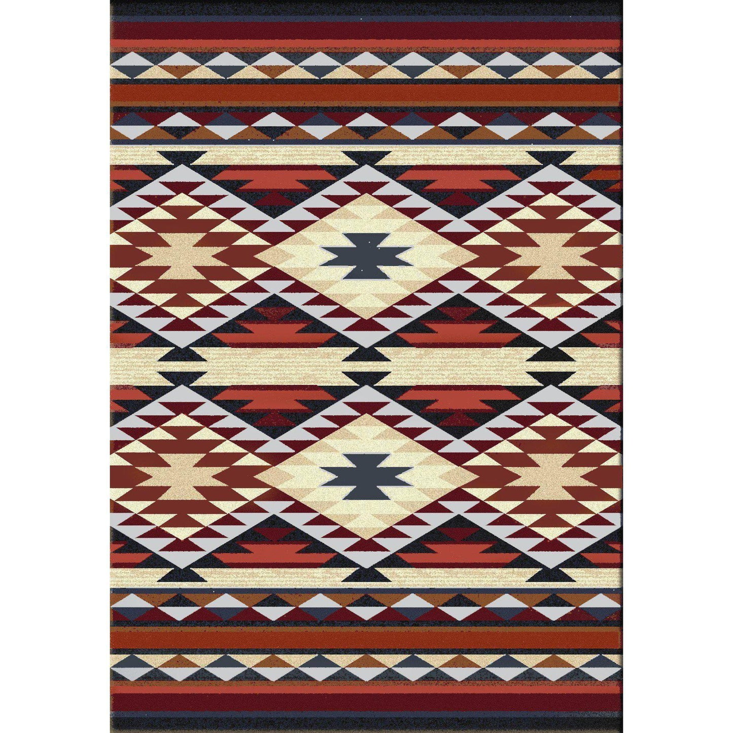 Rio Grande - Rust-CabinRugs Southwestern Rugs Wildlife Rugs Lodge Rugs Aztec RugsSouthwest Rugs