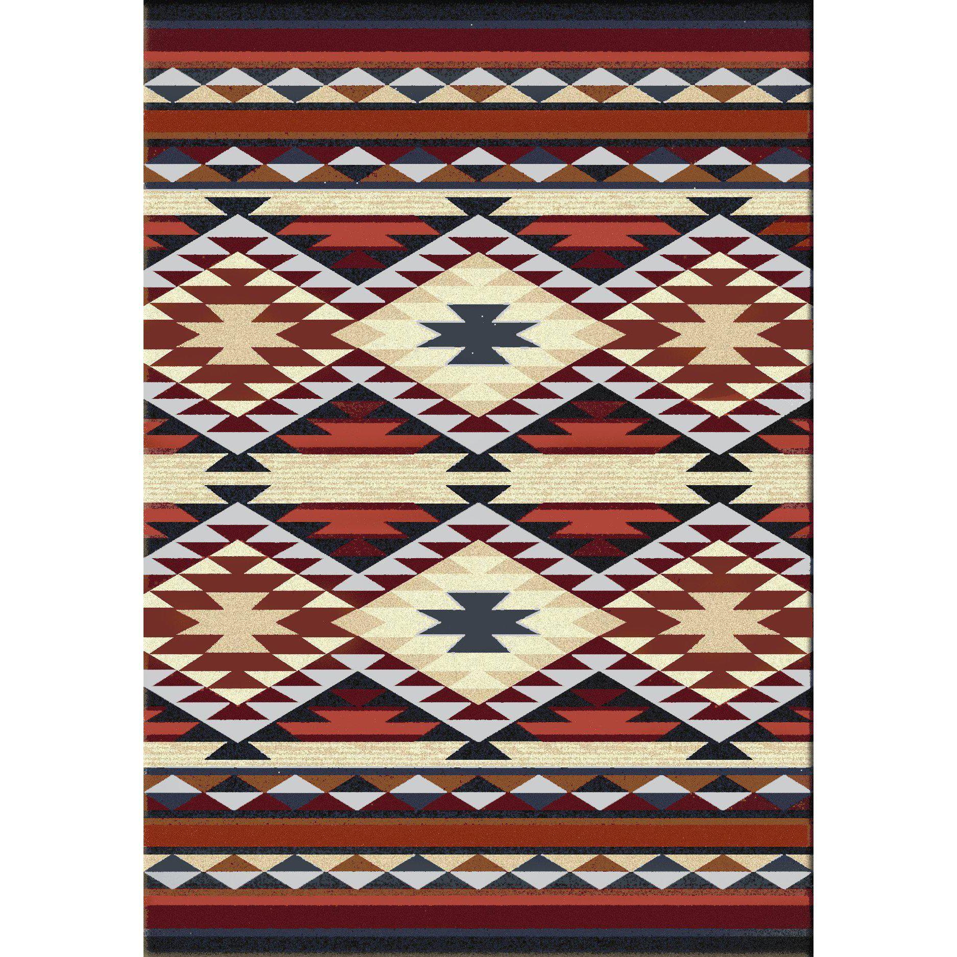 Rio Grande - Rust-CabinRugs Southwestern Rugs Wildlife Rugs Lodge Rugs Aztec RugsSouthwest Rugs