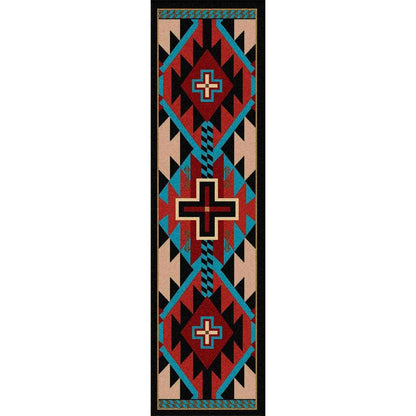 Rustic Crucifix Rug – Blue – alternate view