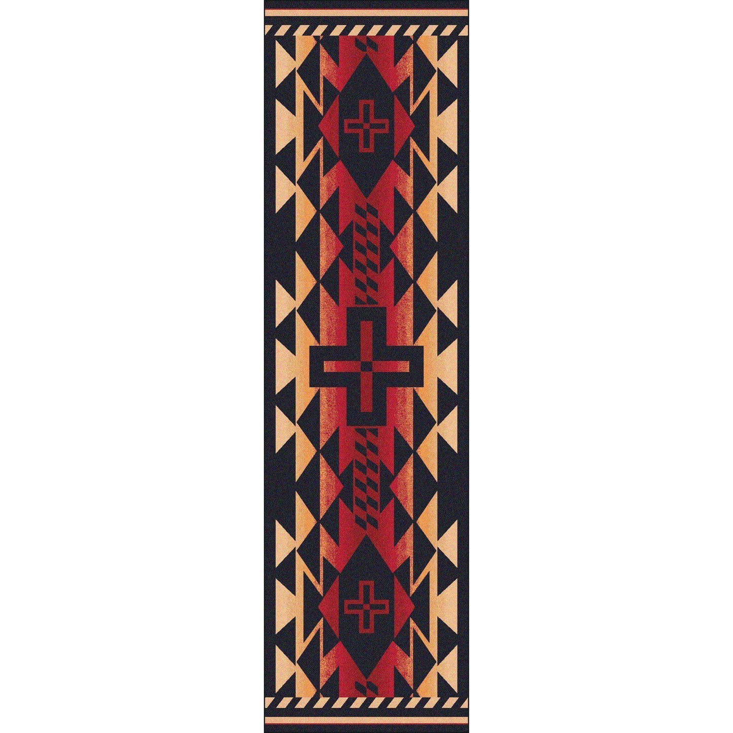 Rustic Crucifix Rug – Burnt Red – alternate view
