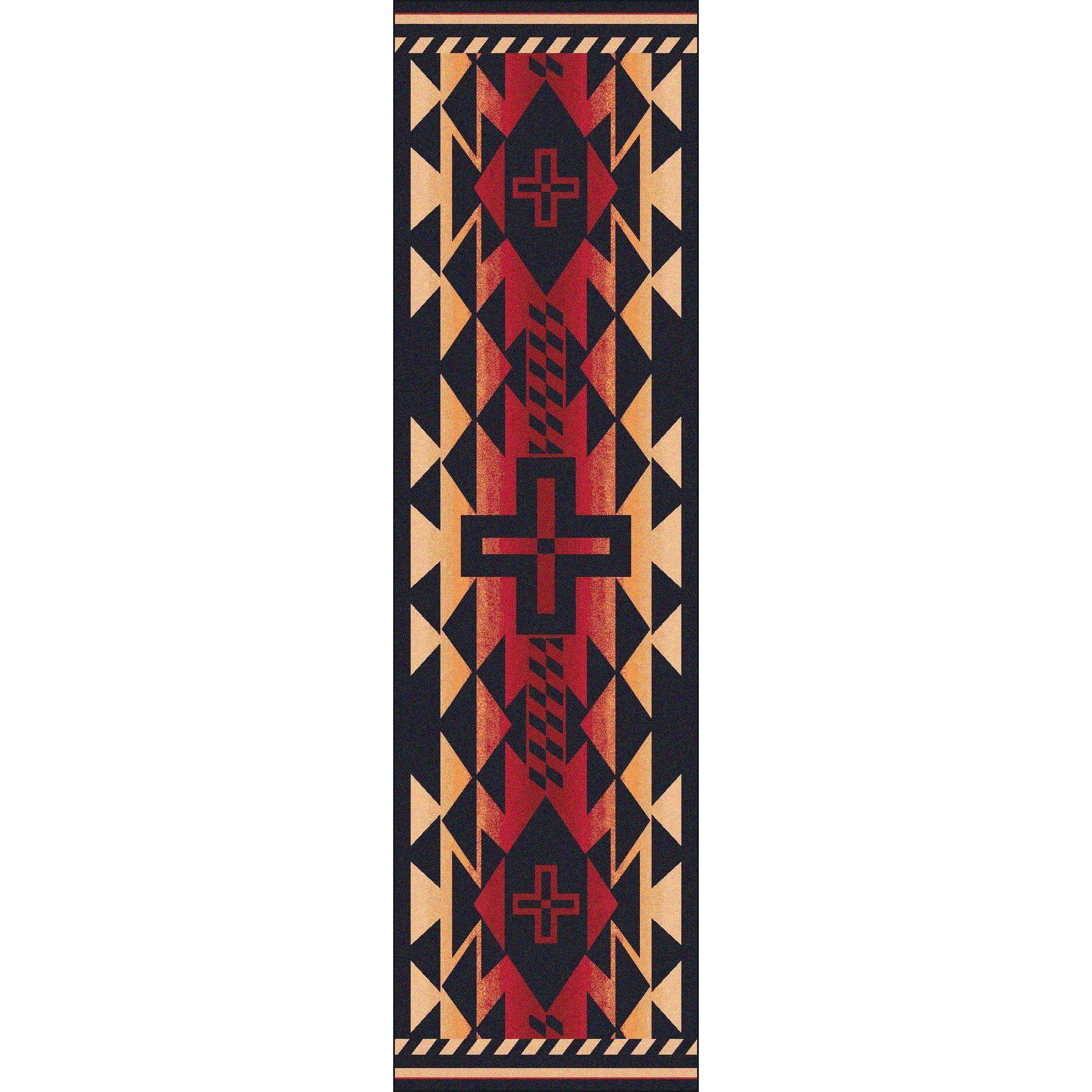 Rustic Crucifix Rug – Burnt Red – alternate view