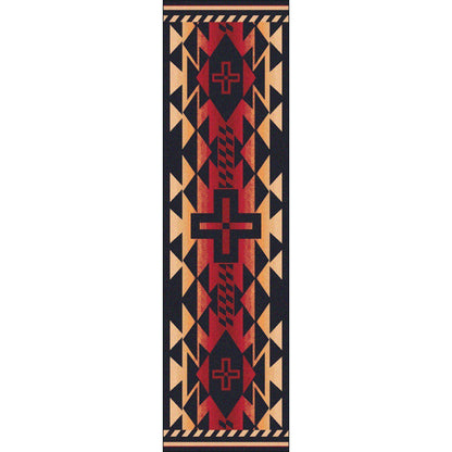 Rustic Crucifix Rug – Burnt Red – alternate view