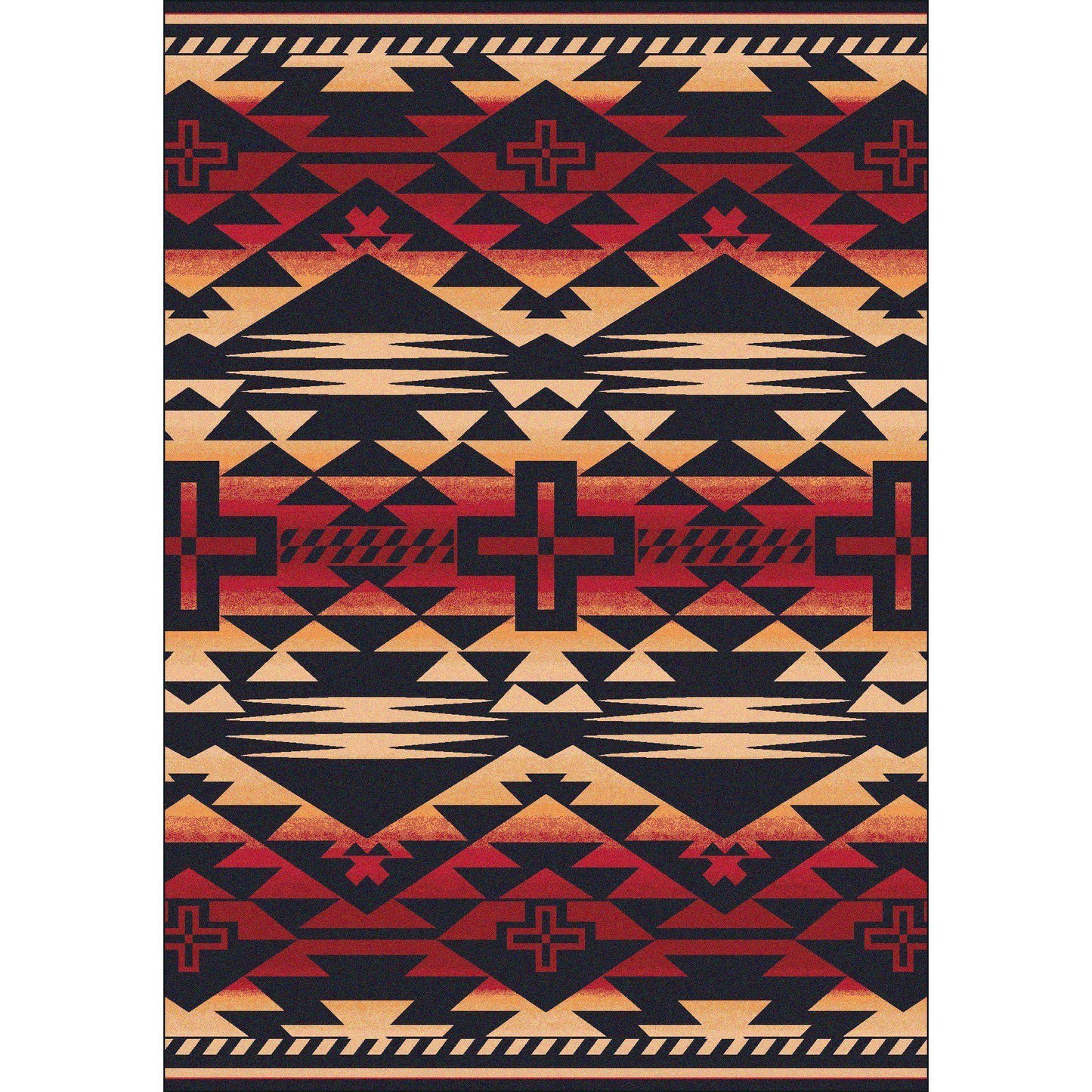 Rustic Crucifix Rug – Burnt Red – lifestyle