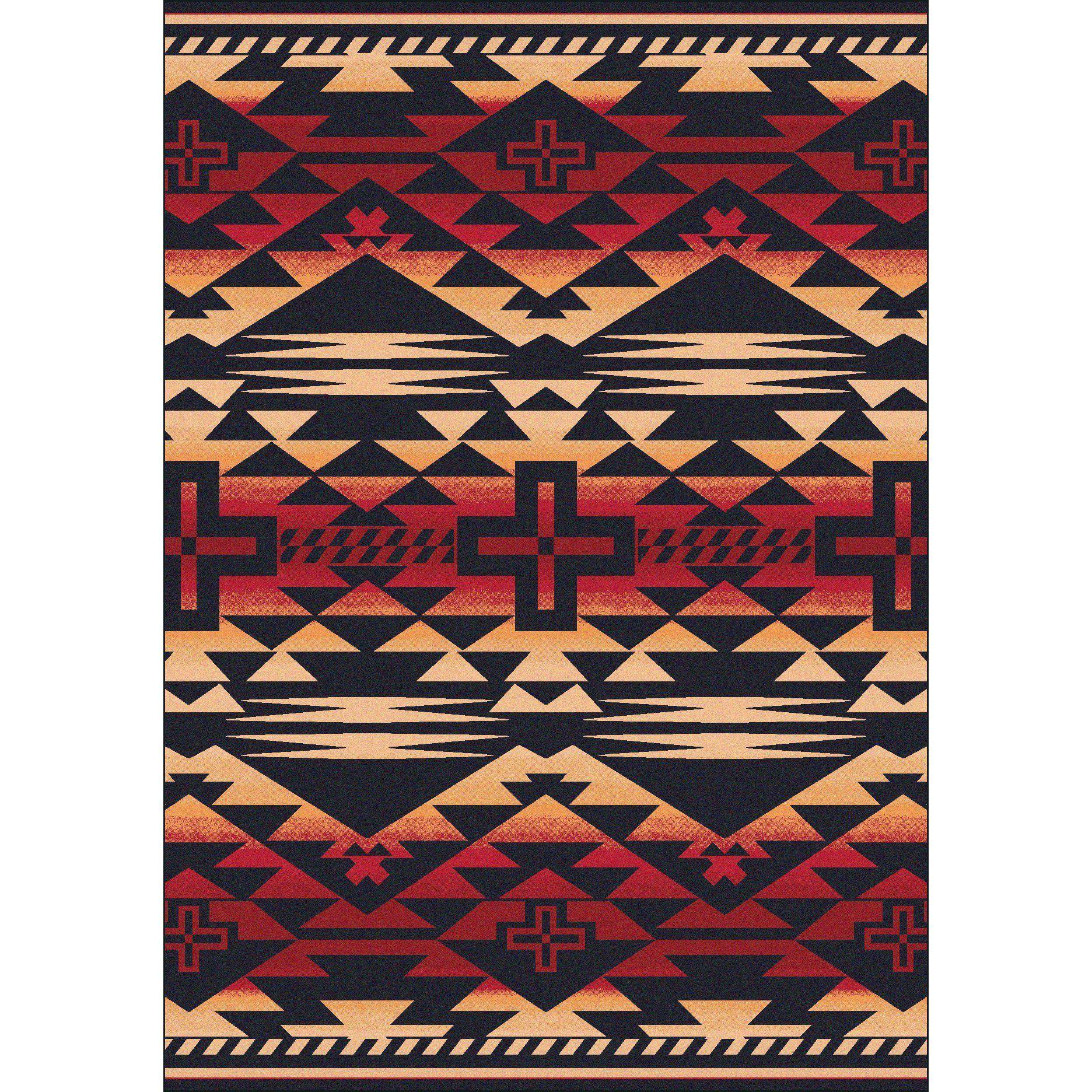 Rustic Crucifix Rug – Burnt Red – lifestyle