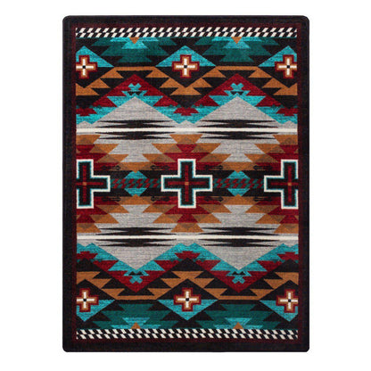 Rustic Crucifix Rug – Electric – full view