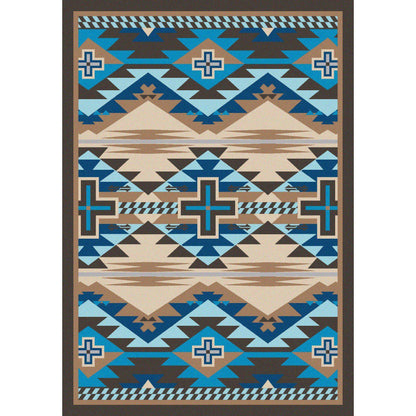 Rustic Crucifix Rug – Turquoise Indigo – lifestyle