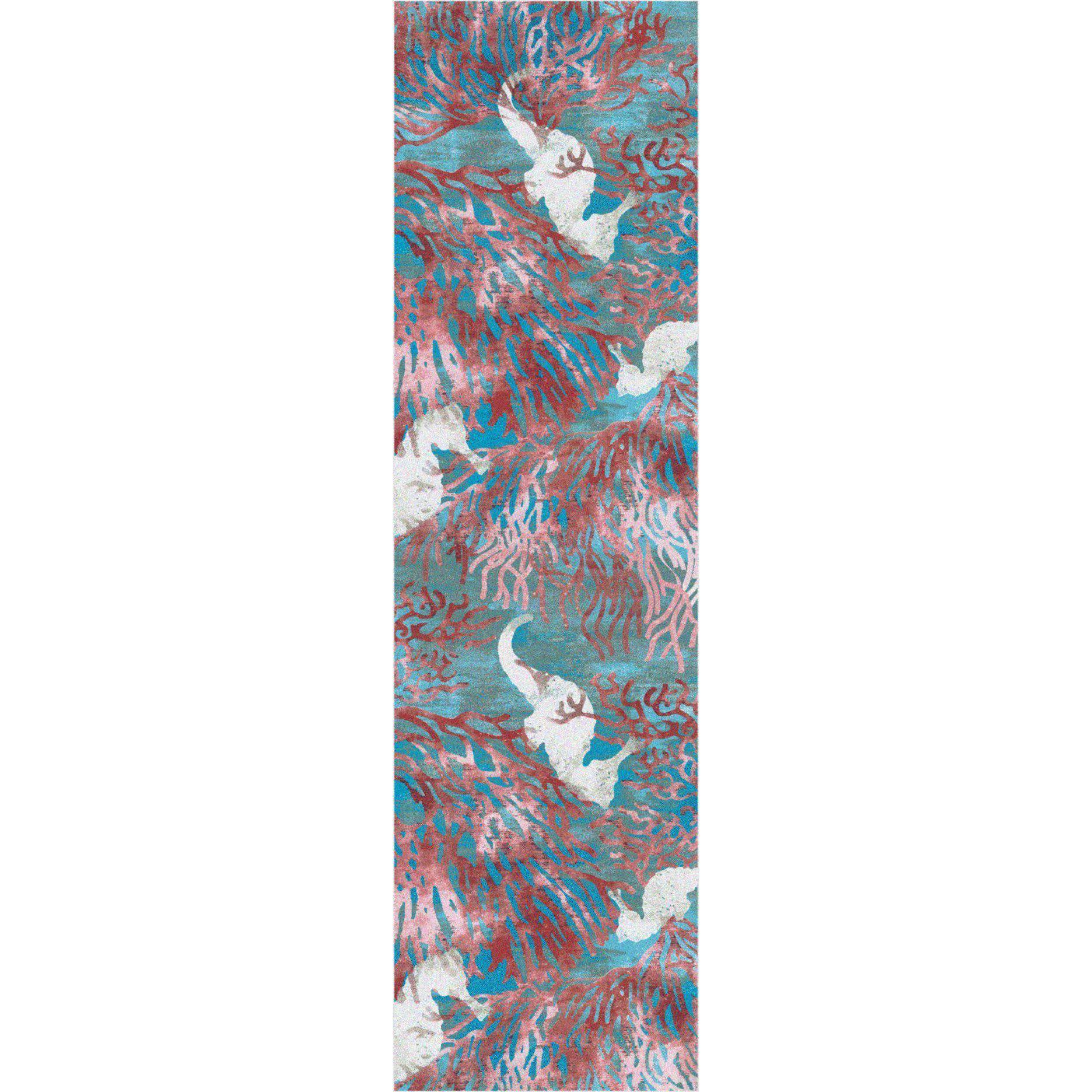 Sea Horse Paradise Rug – Aqua – alternate view