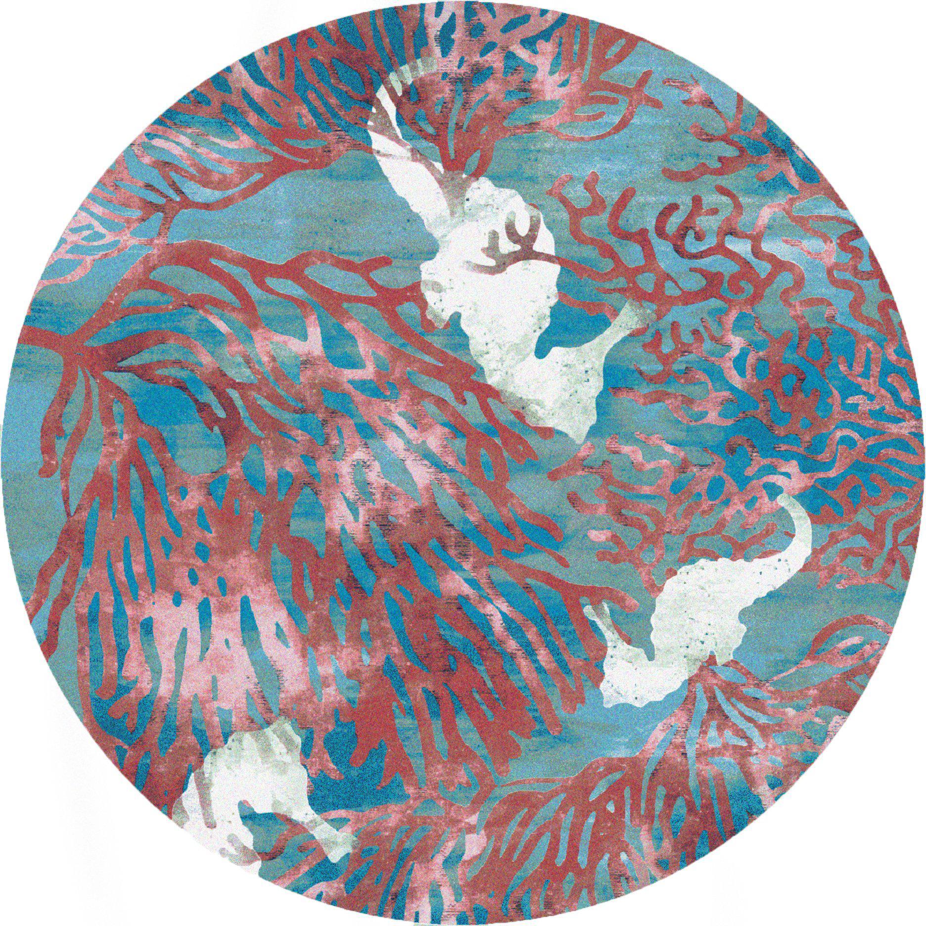 Sea Horse Paradise Rug – Aqua – pattern detail