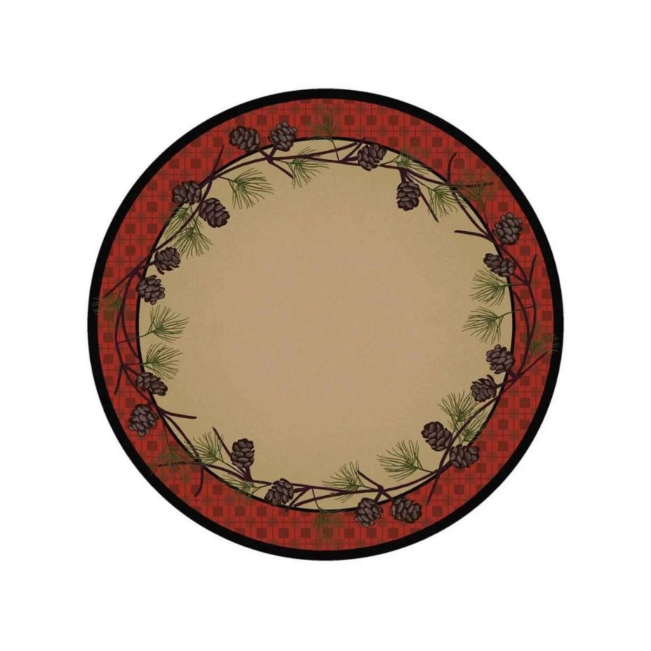 Simple Pines - Red Plaid-CabinRugs Southwestern Rugs Wildlife Rugs Lodge Rugs Aztec RugsSouthwest Rugs