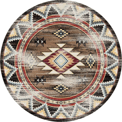 Southwest Archers Distressed Rug – Brown – pattern detail