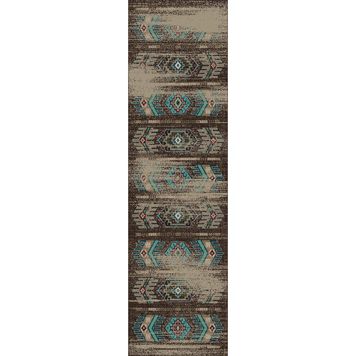 Southwest Nostalgia Rug – Distressed Turquoise – pattern detail