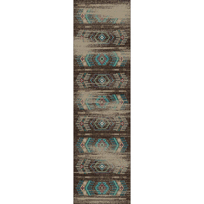 Southwest Nostalgia Rug – Distressed Turquoise – pattern detail