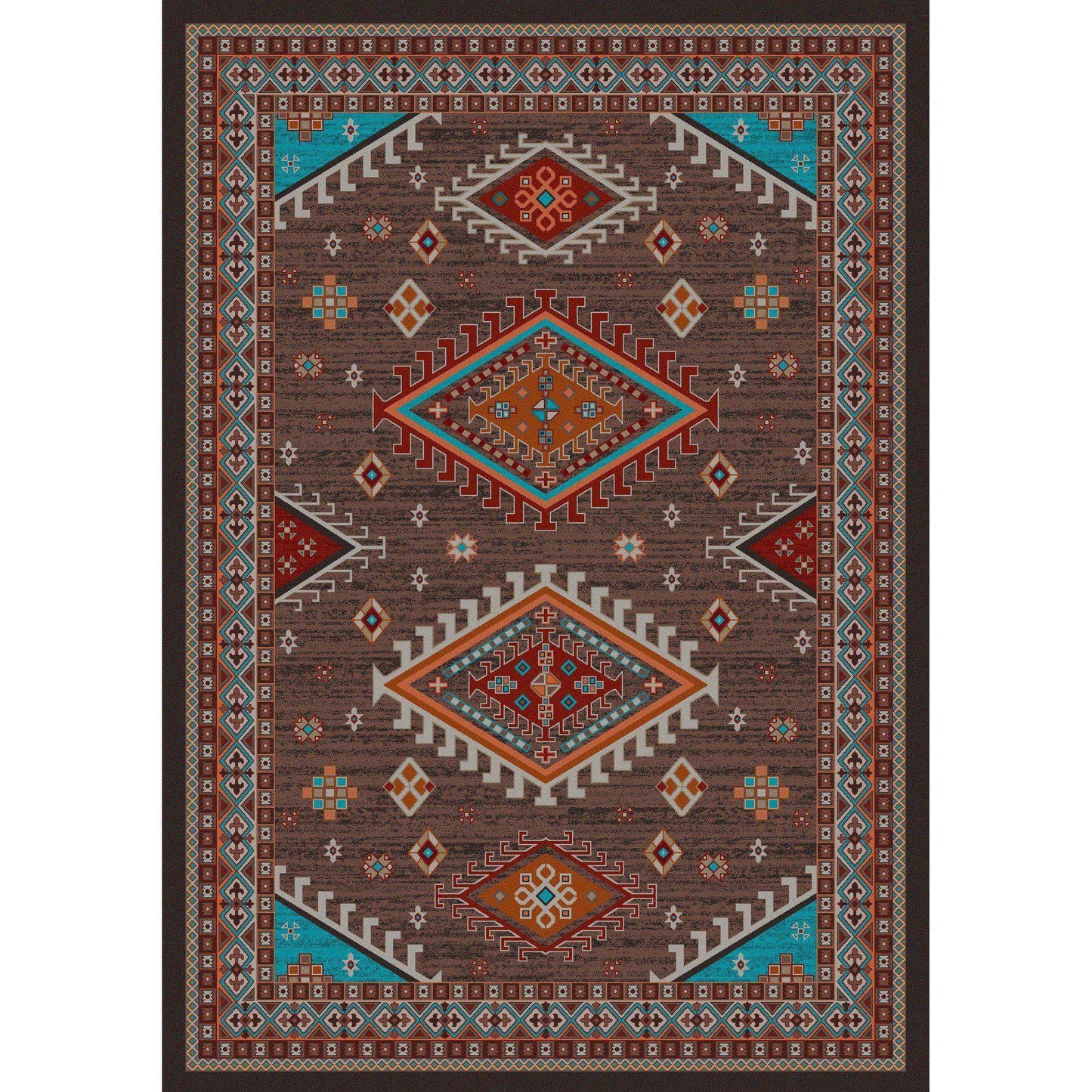 Southwest Persia - Brown-CabinRugs Southwestern Rugs Wildlife Rugs Lodge Rugs Aztec RugsSouthwest Rugs