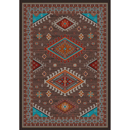 Southwest Persia - Brown-CabinRugs Southwestern Rugs Wildlife Rugs Lodge Rugs Aztec RugsSouthwest Rugs