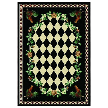 Southwestern Farm Rug – Black – lifestyle