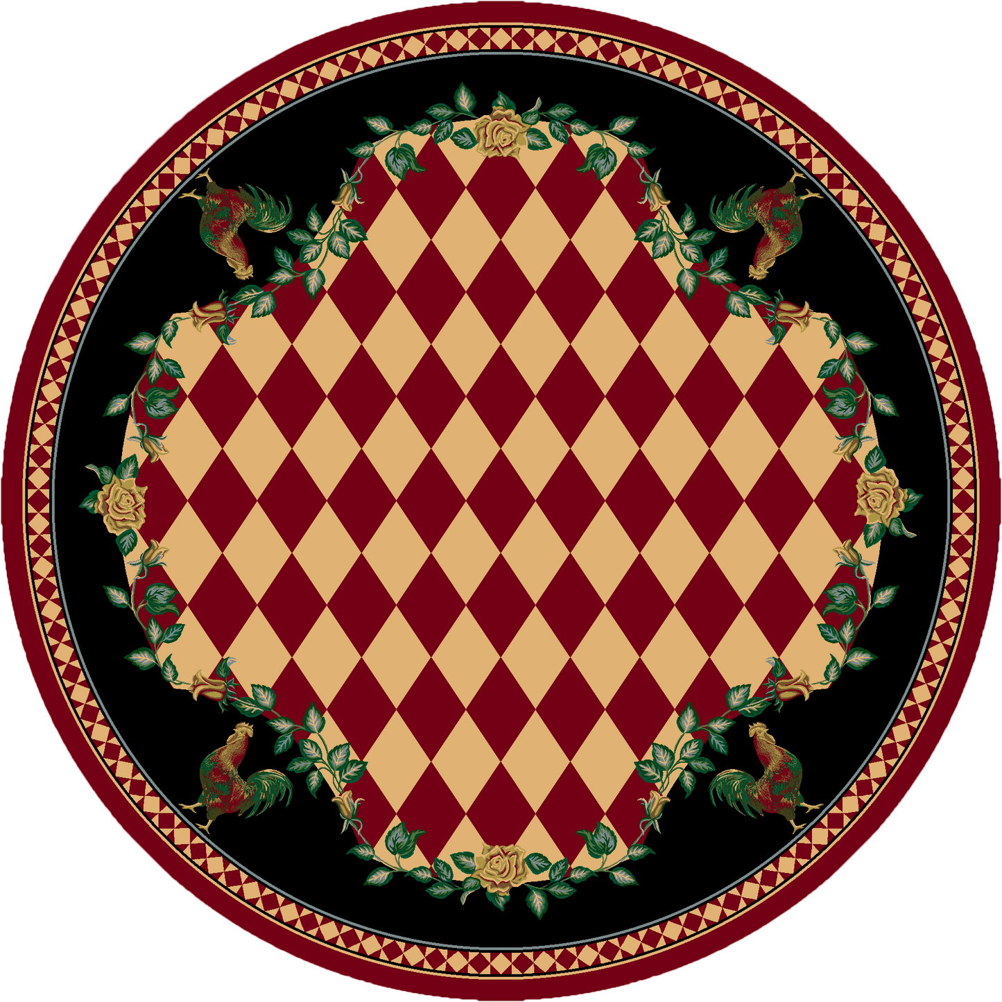 Southwestern Farm - Red-CabinRugs Southwestern Rugs Wildlife Rugs Lodge Rugs Aztec RugsSouthwest Rugs