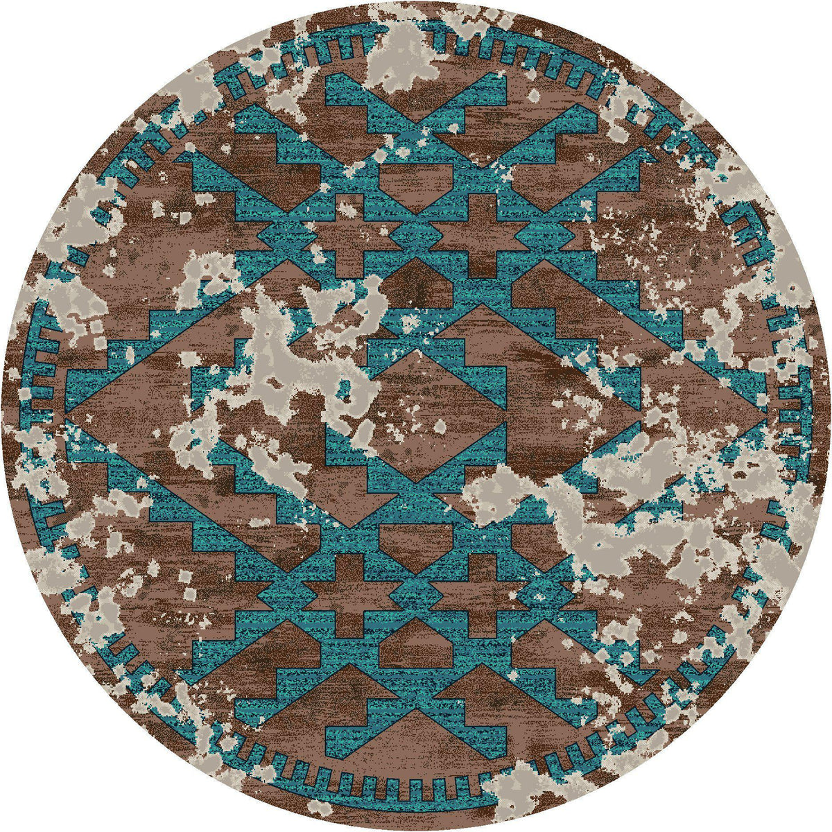 Southwestern Fresco Rug – Turquoise – pattern detail