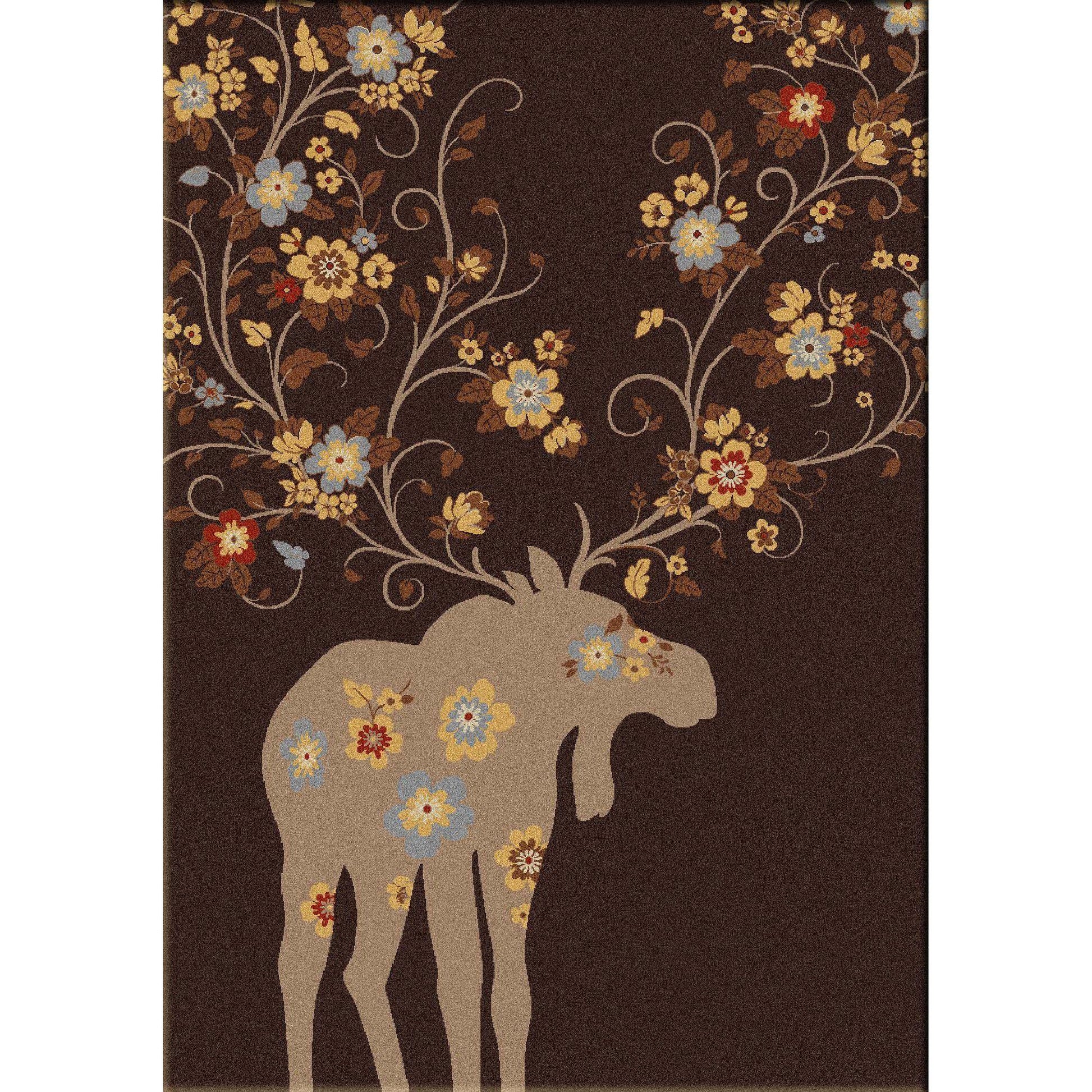Springtime Moose Rug – Chocolate – alternate view