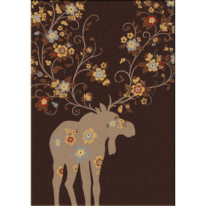 Springtime Moose Rug – Chocolate – alternate view