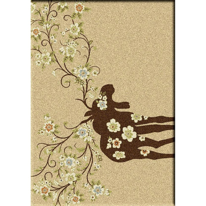 Springtime Moose Rug – Natural – pattern detail