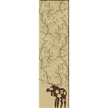 Springtime Moose Rug – Natural – full view
