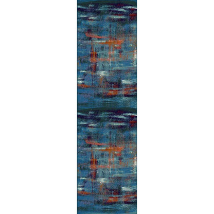 Sunset Canvas Rug – Aqua – alternate view