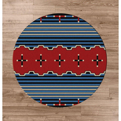 Tribe Leader Rug – Blue – pattern detail
